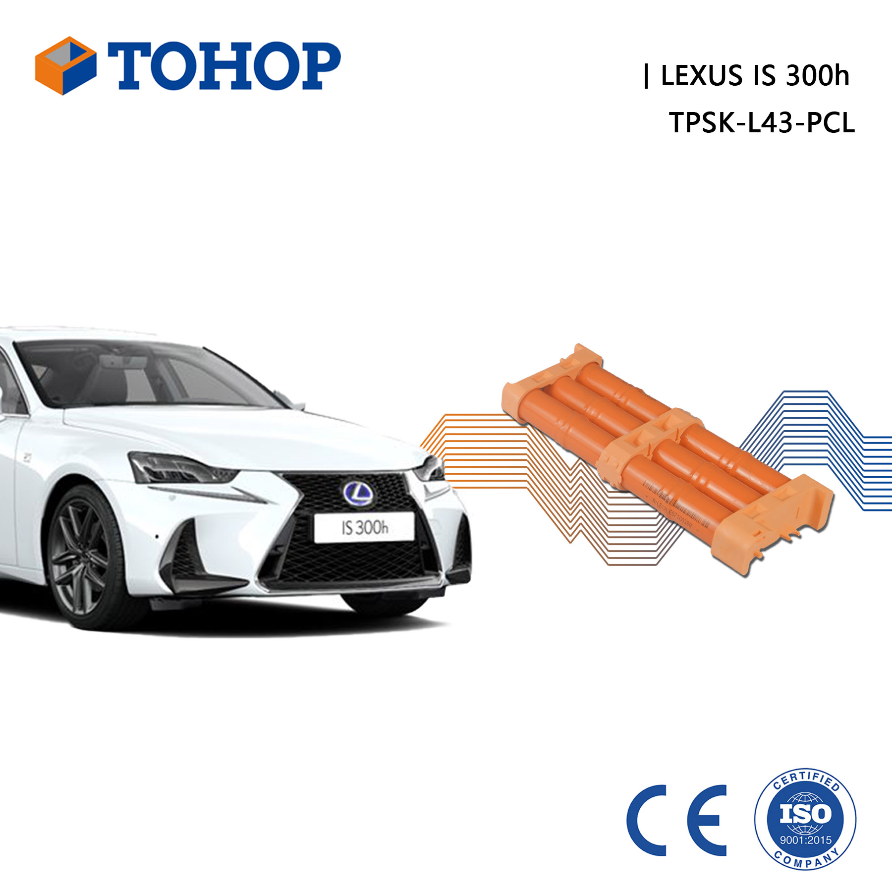 Cellule de remplacement de batterie hybride Lexus IS300h 14,4 V 6,5 Ah cylindrique