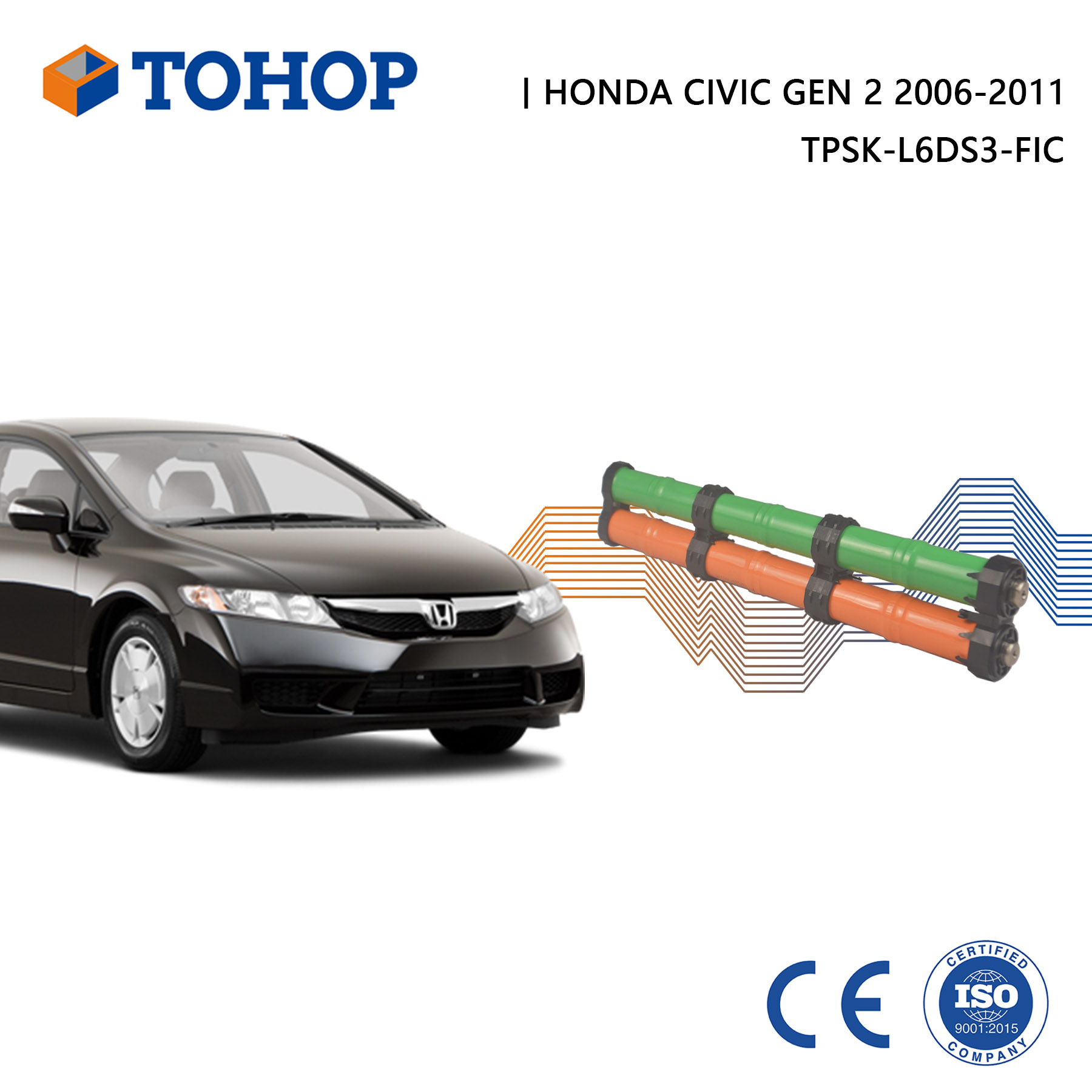 Batterie hybride neuve pour cellule de rechange Honda Civic Gen 2 14,4 V 6,5 Ah.