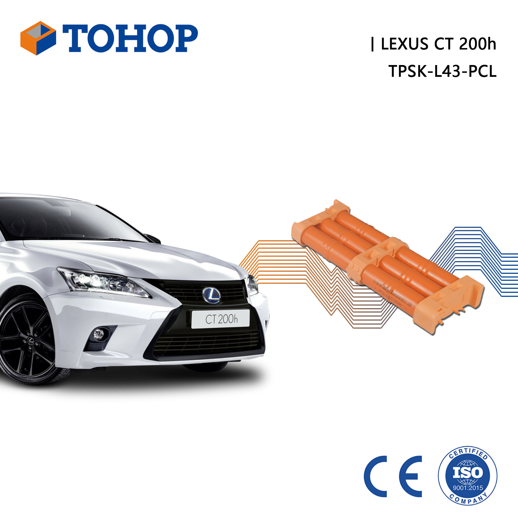 Cellule de batterie hybride TOHOP CT200h pour batterie cylindrique NiMH de remplacement Lexus